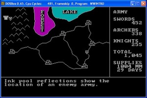 In-game screenshot of Wizard War on the IBM PC