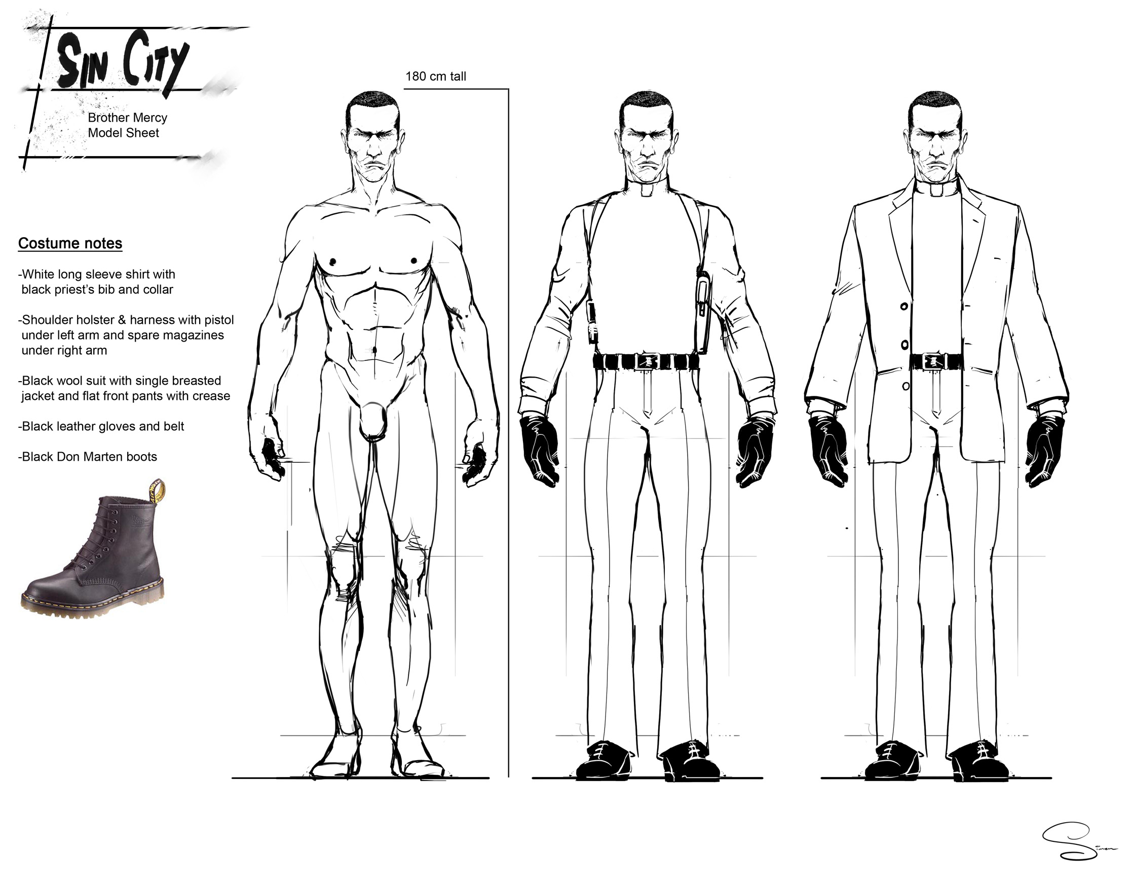 Sin City Model Sheet Brother Mercy